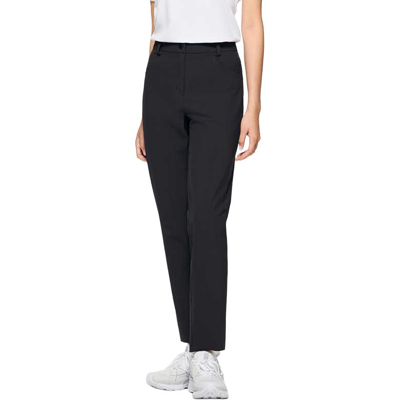 Anta Champion All-Weather Series Solid Color Mid-Waist Comfortable Woven Breathable Straight Leg Casual Pants Women bottoms Basic-Black 162430506-3