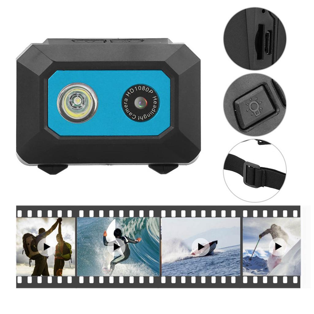 Super HD 1080P DV Sports Camera Head Mounted Action Video Camcorder DVR Recorder (Black Blue)