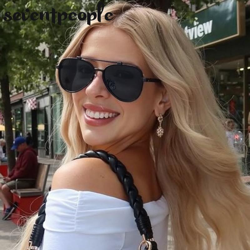 Vintage Oval Punk Pilot Sunglasses Women  Luxury Brand Classic Steampunk Metal Frame Sun Glasses For Ladies UV400 Eyewear