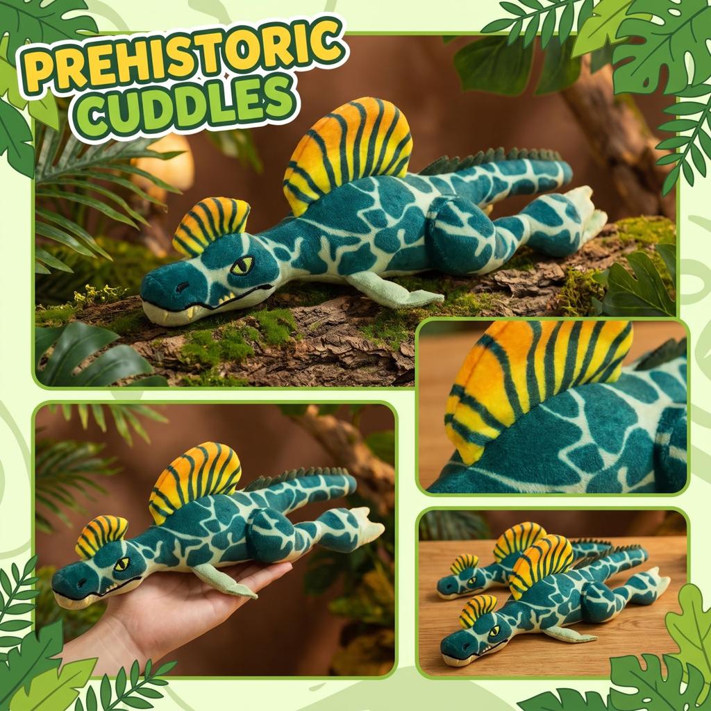 Green Dinosaur Plush Toy Soft Stuffed Animal for Kids Gift