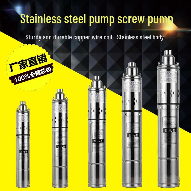 

Mabang Занурювальний свердловинний насос з нержавіючої сталі, Однофазний, 220 В, Водяний насос високого тиску для побутового використання QGD-550W Stainless Steel Screw Submersible Pump