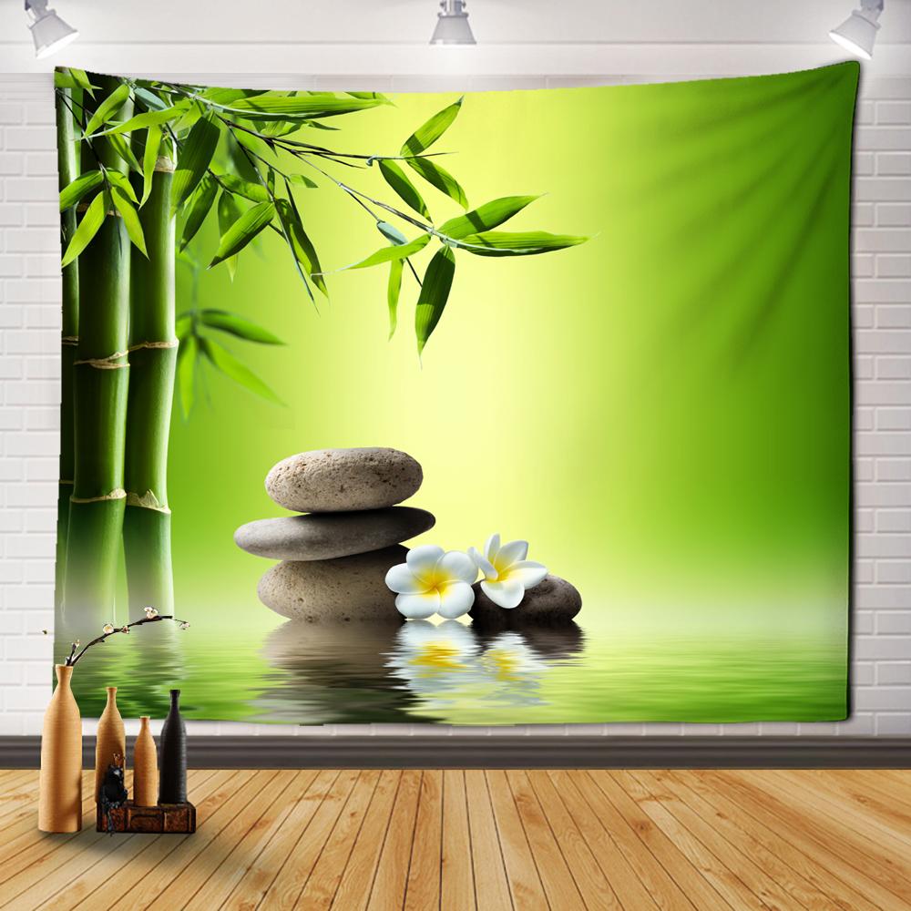Wall Tapestry, Zen Garden, Massage Stone and Water Lily Beach Towel Throw Blanket Picnic Yoga Mat Family Outfit