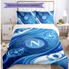 Set Lenzuola 3 Pezzi Stampato Napoli FC Traspirante Copripiumino con Federe Biancheria da Letto Decorativa per Camera da Letto Casa