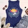Printed Spring and Summer Sleeveless Top T-shirt with A Round Neck Pullover Vest