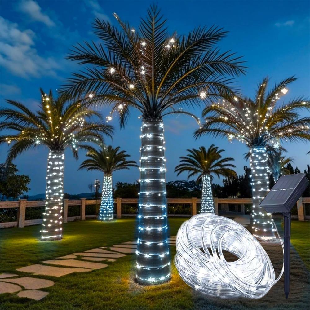 

Solar Rope Lights - Outdoor LED Copper Fairy String Tube Lights for Parties, Gardens, Porches, and Home Decoration 7m 50led білий