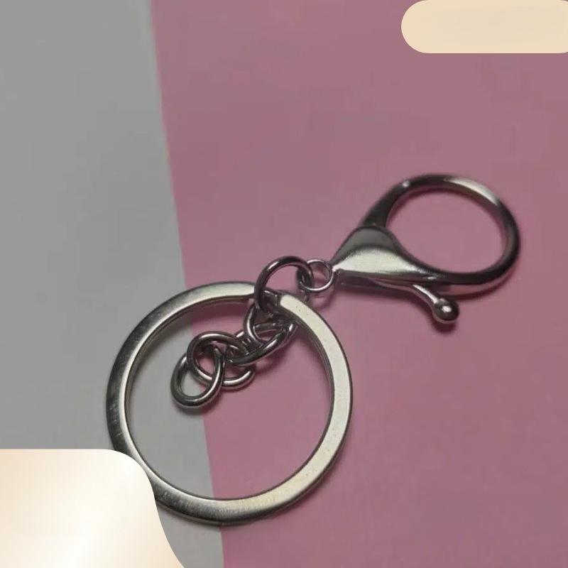 5Pcs/set  Keychain Ring Chain Metal Pendant Lobster Buckle Three-piece Set with 8 Characters Color Retention Plated DIY Jewelry Accessories