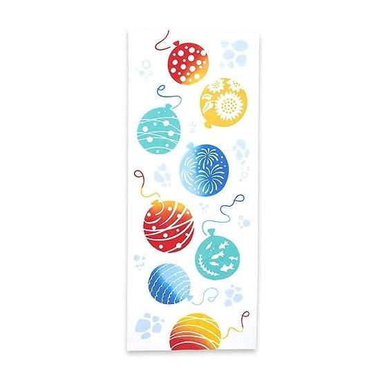 Miyamoto Towel Tenugui Kenema Dyed Tenugui Water Balloon Made in Japan White Approx. 35x90cm