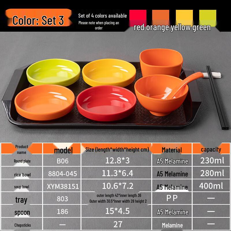 Commercial Melamine Divided Cafeteria Tray