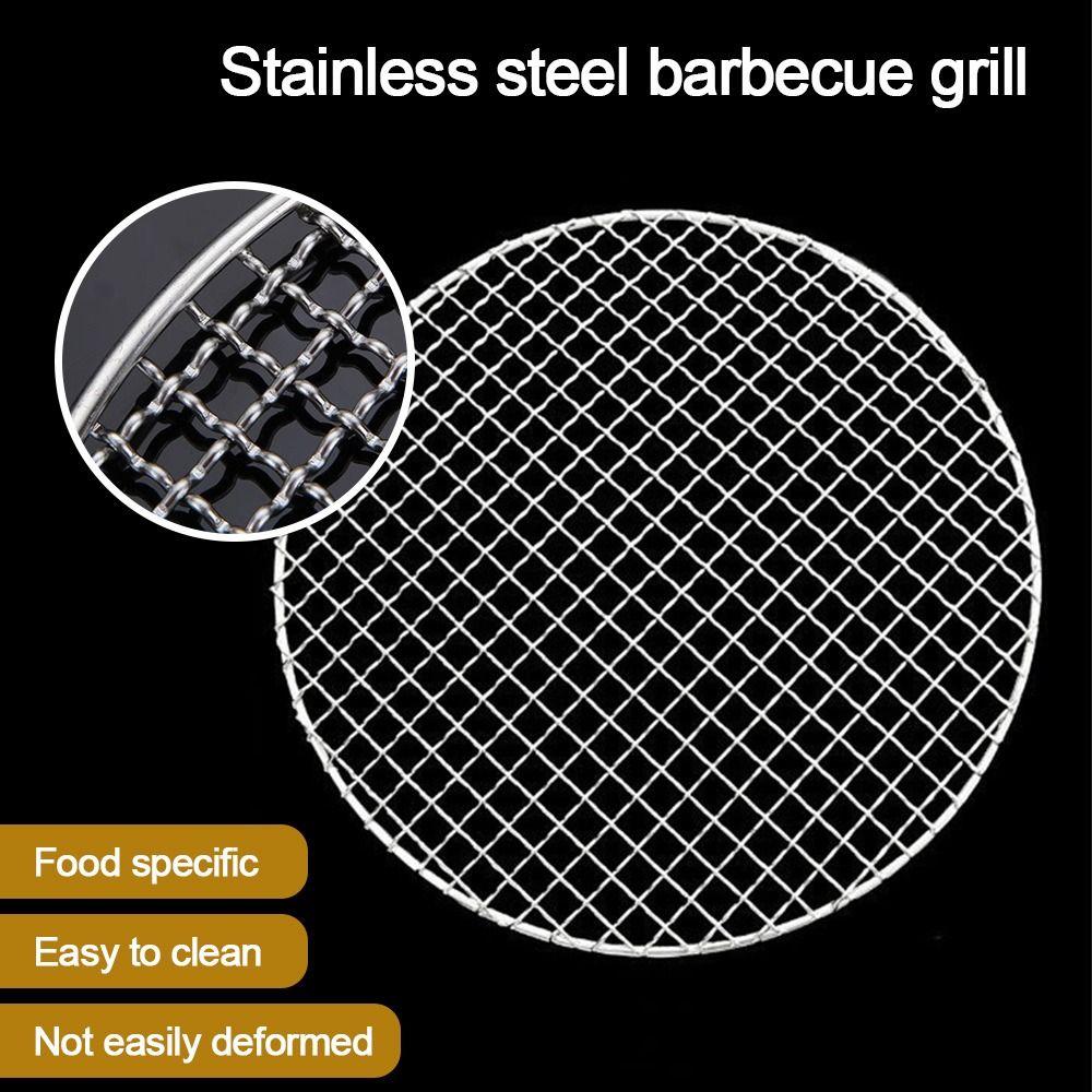 New Stainless Steel Grill Racks Round Nonstick Grill Net Reusable Cooking Net Tool