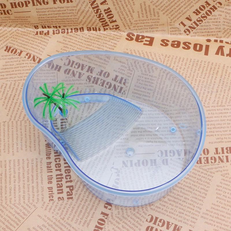 Zuchtbox mit Plattform Habitat See-Schmuckschildkröte Reptilien-Aquarium mit Simulierten Pflanzen