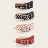 Fashion Vintage Polk Dot Women Belts Y2K Girls Pin Buckle Belt Waistband Jeans Belts PU Leather Waist Strap Gift
