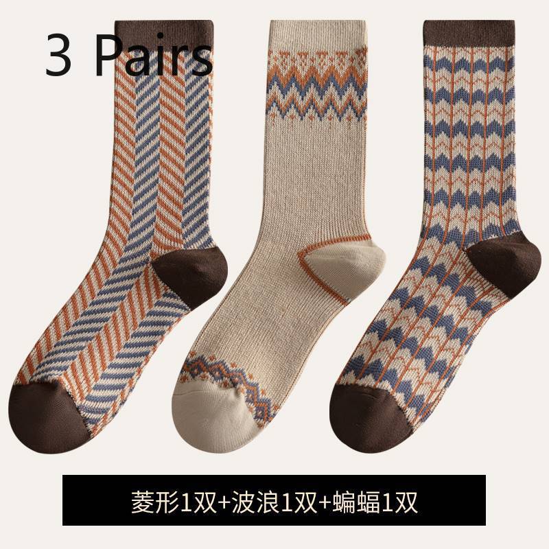 3 Pairs of  Women's Autumn and Winter Double-needle, Double-path Long Socks, Seamless Women's Socks, Thick and Warm Stacked Socks