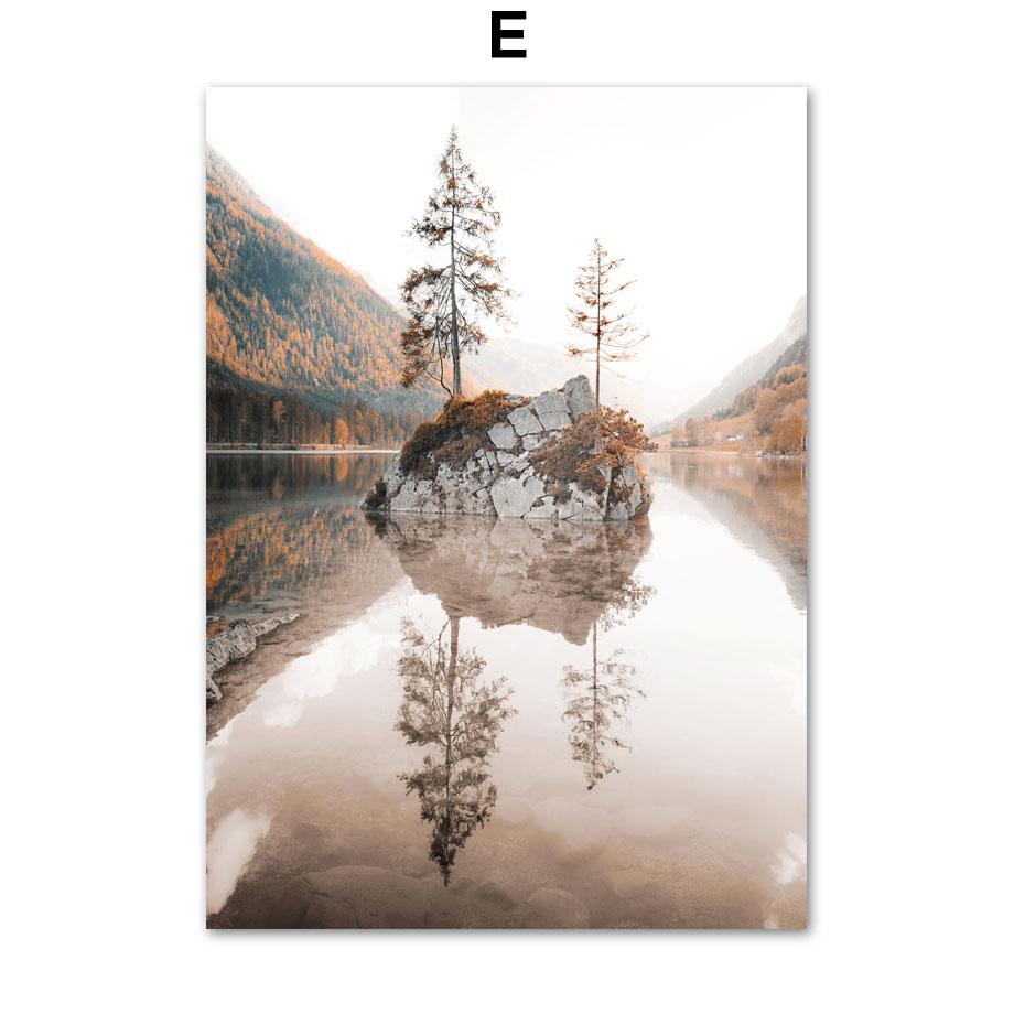 Beige Lake Farm Boat Dandelion Boho Abstract Lines Posters And Prints Canvas Art Wall Decoration Home Paintings For Living Room