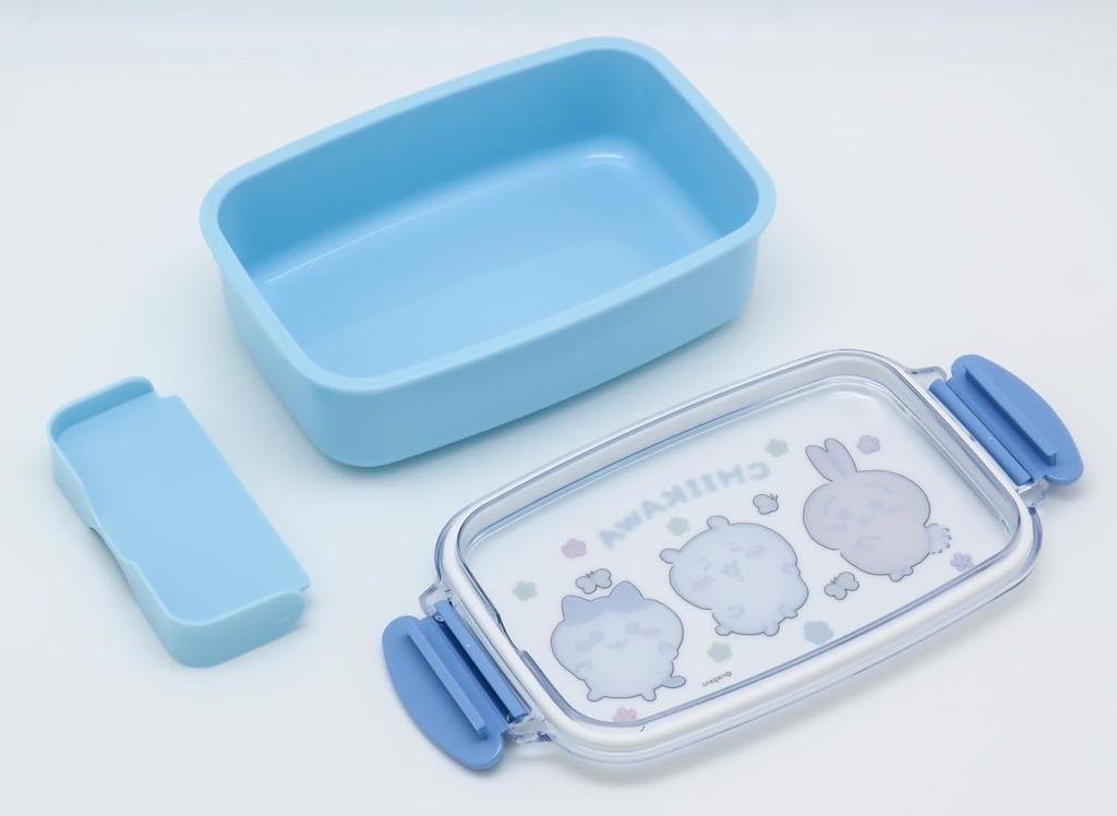 OSK Chiikawa Bento Box Made in Blue (with dividers), 500ml, Japan, Antibacterial, PL-1R,