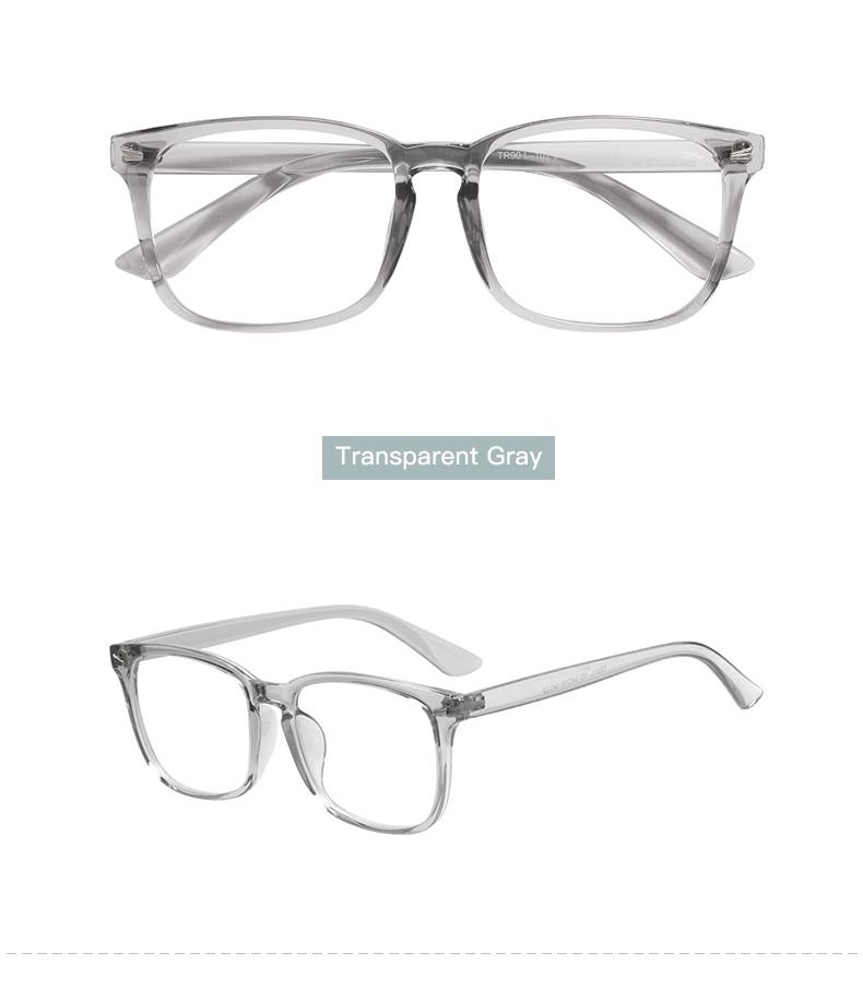 

Men Women Classic Rectangular Spectacles TR90 Plastic Lightweight Full Rim Transparent Glasses Frame For Prescription Lenses серый