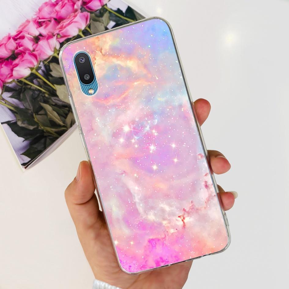 For Samsung Galaxy A02 Case M02 Phone Cover Fashion Flower Clear Silicone Soft Funda on Samsung A02 GalaxyA02 SM-A022F Protector