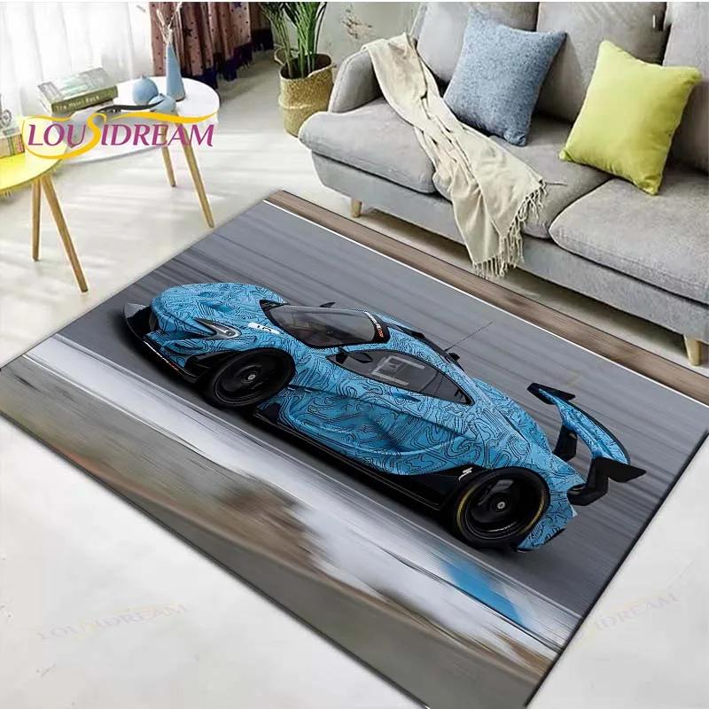 3D Racing Car Decor Carpet Non Slip Rug for Balcony, Bedroom, Kitchen & Coffee Table Stylish Floor Mat & Gift
