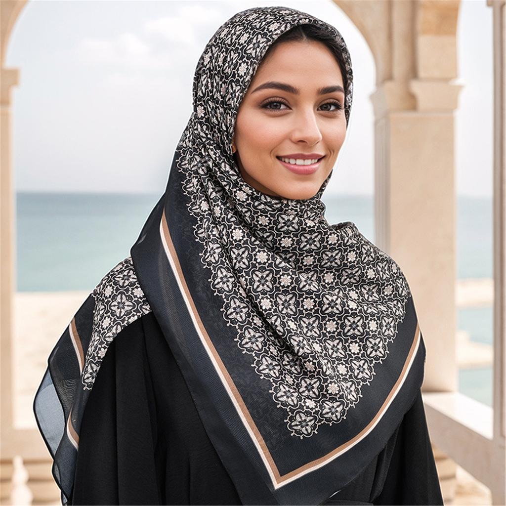 Malaysia Turban Wrap Cloth Convenience Head Scarf Lightweight Square Neck Scarf Soft and Breathable Neckerchief