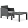 Day and Night - Day and Night 2-piece Garden Furniture Set with Anthracite Gray PP Rattan Cushion