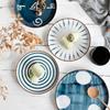 Japanese Hand Painted Ceramic Steak Western Dish Retro Personality Dessert Disc Household Art Tableware Plate