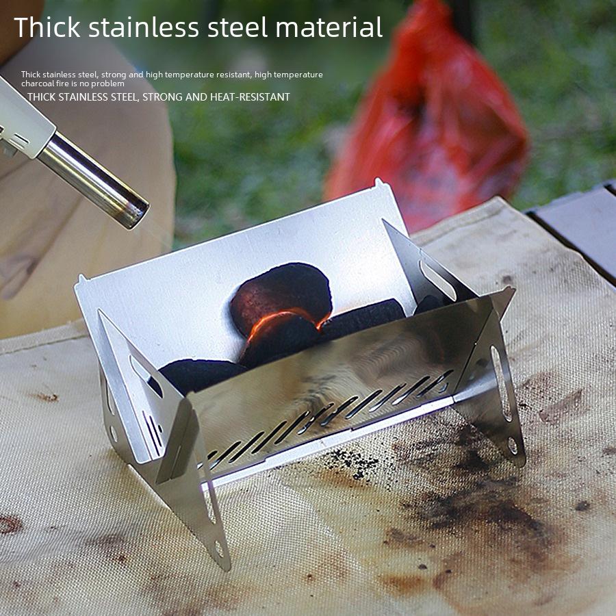 Kompakter, faltbarer Campingkocher aus Edelstahl für den Außenbereich