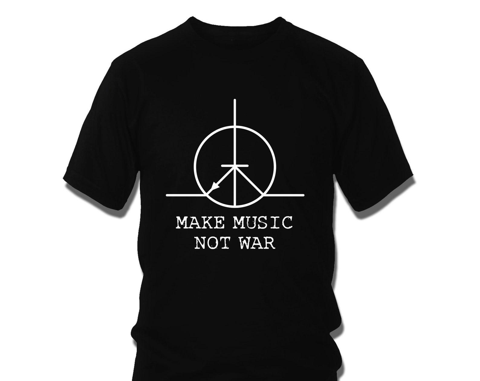 Make Music Not War Synthesizer Transistor T-shirt S