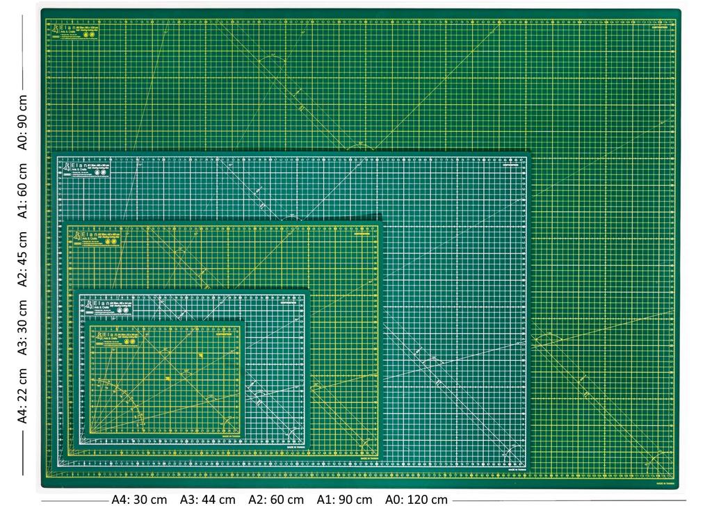 Elan Cutter Mat Handicraft Supplies Double Sided A1 90 X 60cm Green Cutting Mat for Home and Commercial Use