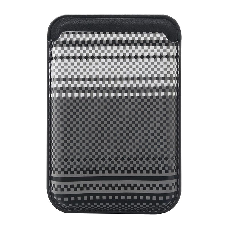 

Strong Magnetic Carbon Fiber Wallet Card Holder for Magsafe IPhone Air 17 16 E 15 14 13 12 Pro Max Leather Card Bag Stand Cover чорний