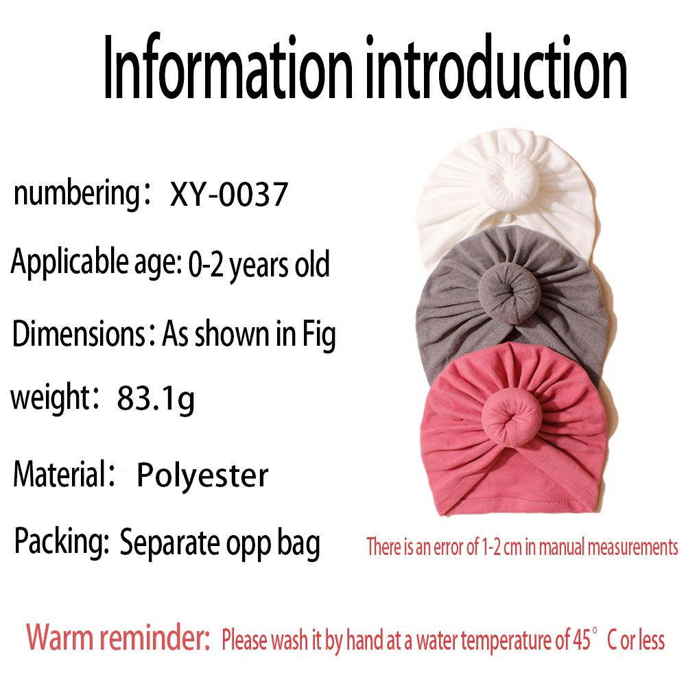 3 PCS New European and American Baby Products Children's Turban Hat Baby Solid Color Knotted Indian Pullover Hat