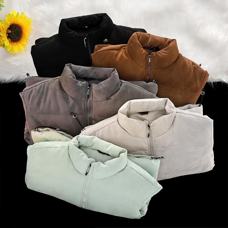 Suede Cotton Coat Menwinter Stand Collar Cotton Jacket Youththickened