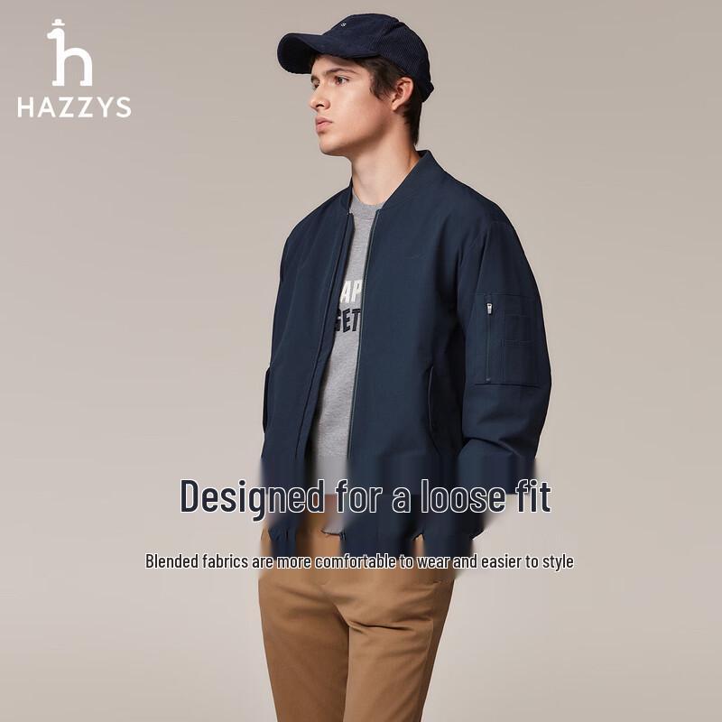 HAZZYS Men's Autumn Baseball Collar Bomber Jacket