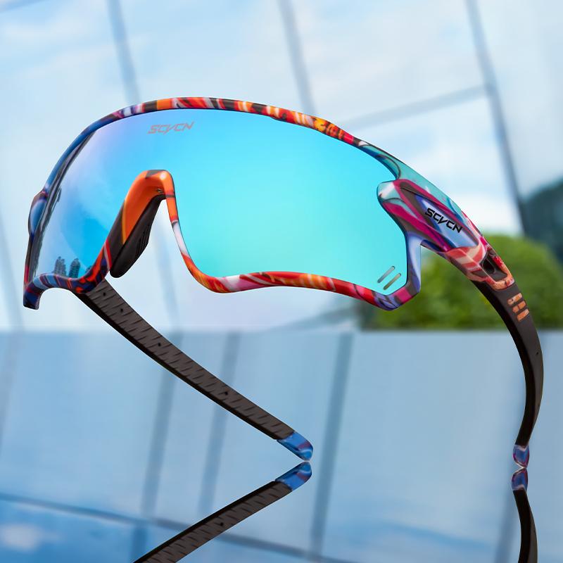 Lunettes de soleil de cyclisme SCVCN Hommes Lunettes de vélo Lunettes de sport pour vélo Lunettes pour VTT extérieur Route Course à pied Protection UV400 Lunettes