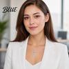 Bow Pendant Necklace Women's Sparkly Necklace Rhinestone Knot High-quality