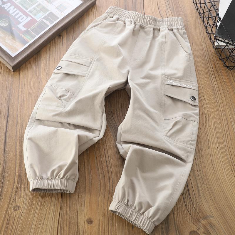 

2025 Autumn Kids Water-Repellent Sports Cargo Pants - Breathable & Versatile for Boys and Girls 110 cm хакі