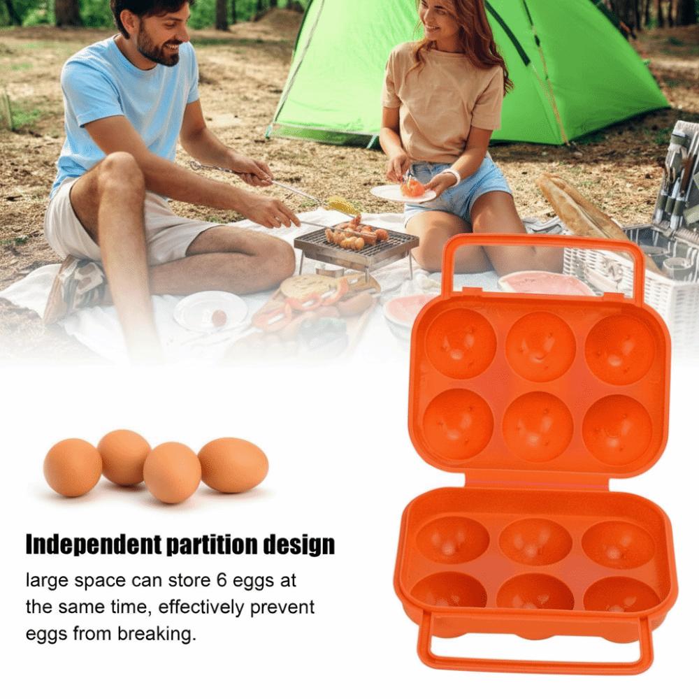 3 Pcs 6 Grid Egg Box ABS Egg Holder Durable Egg Container  Picnic Hiking