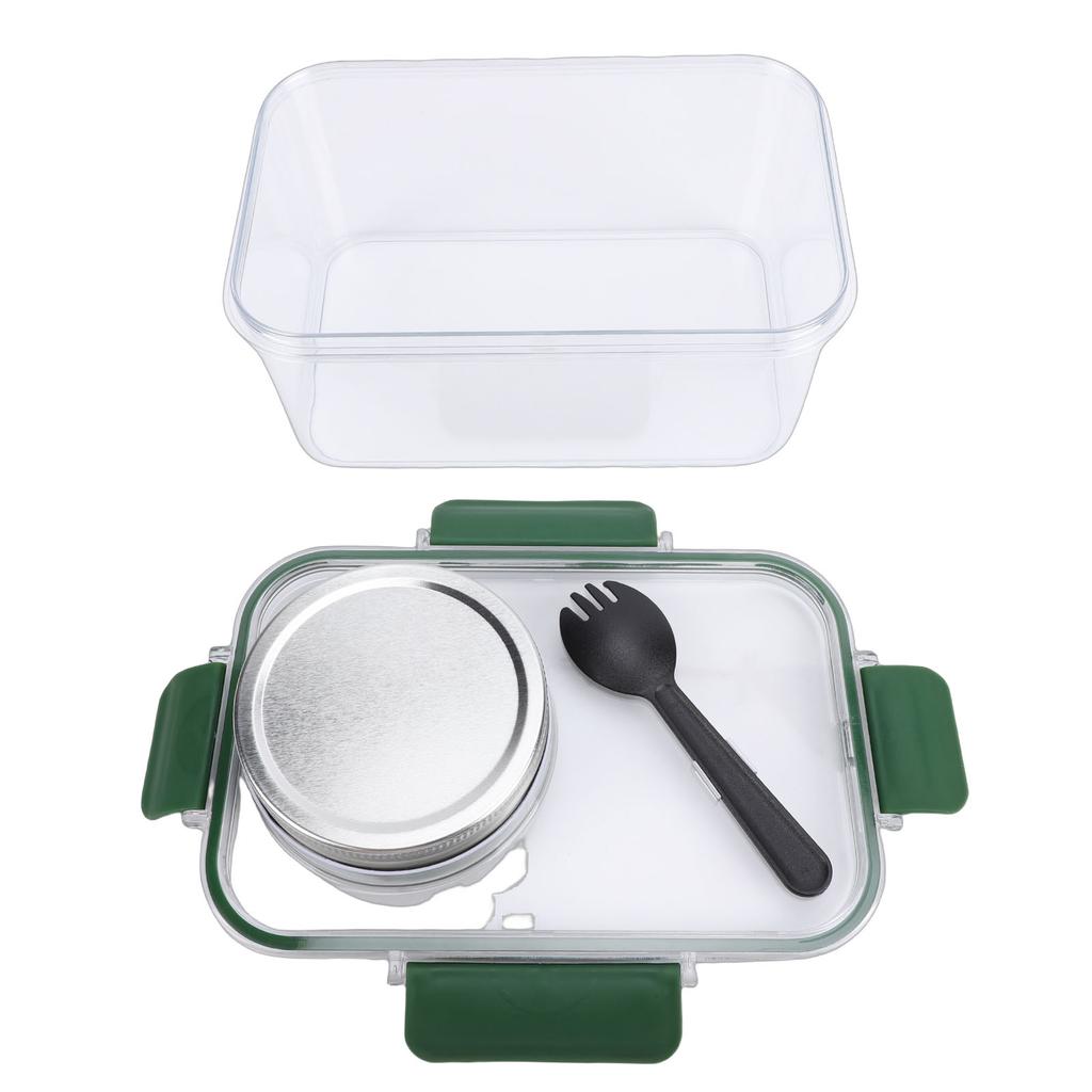 Salad Container with Dressing Compartment ABS Reusable Leakproof Portable Salad Lunch Box Food Storage Container for School  
