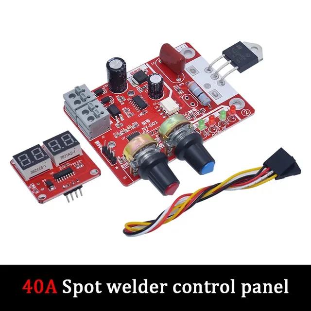 AC9-12V DIY NY-D01 Control Board 40A/100A Spot Welding Machine Control Board Welder Panel Adjust Time Current Digital Display