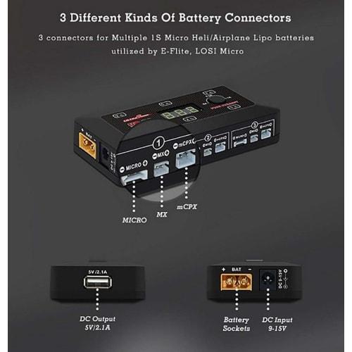 ULTRAPOWER Drone Charger, Walkera LiPo Battery Charger [1S LiPo/LiHV Micro/MX/mCPX] UP-S6
