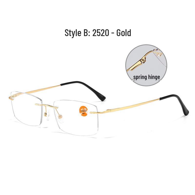 

Ultra-Light Frameless HD Reading Glasses with Anti-Blue Light for Middle-Aged & Elderly +300 Blue Light Block