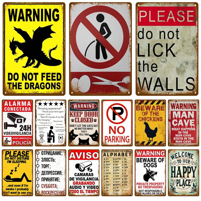 Vintage Bar Metal Signs Bathroom House Living Room Home Retro Wall Decorations Items Luxury Decor Interior Art Posters Tin Signs