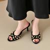 Fashion 2025 Summer Open Toe Women's Slippers Fashion Outdoor Dress New Metal Decoration Plus Size Light Best Seller Sandals Slippers