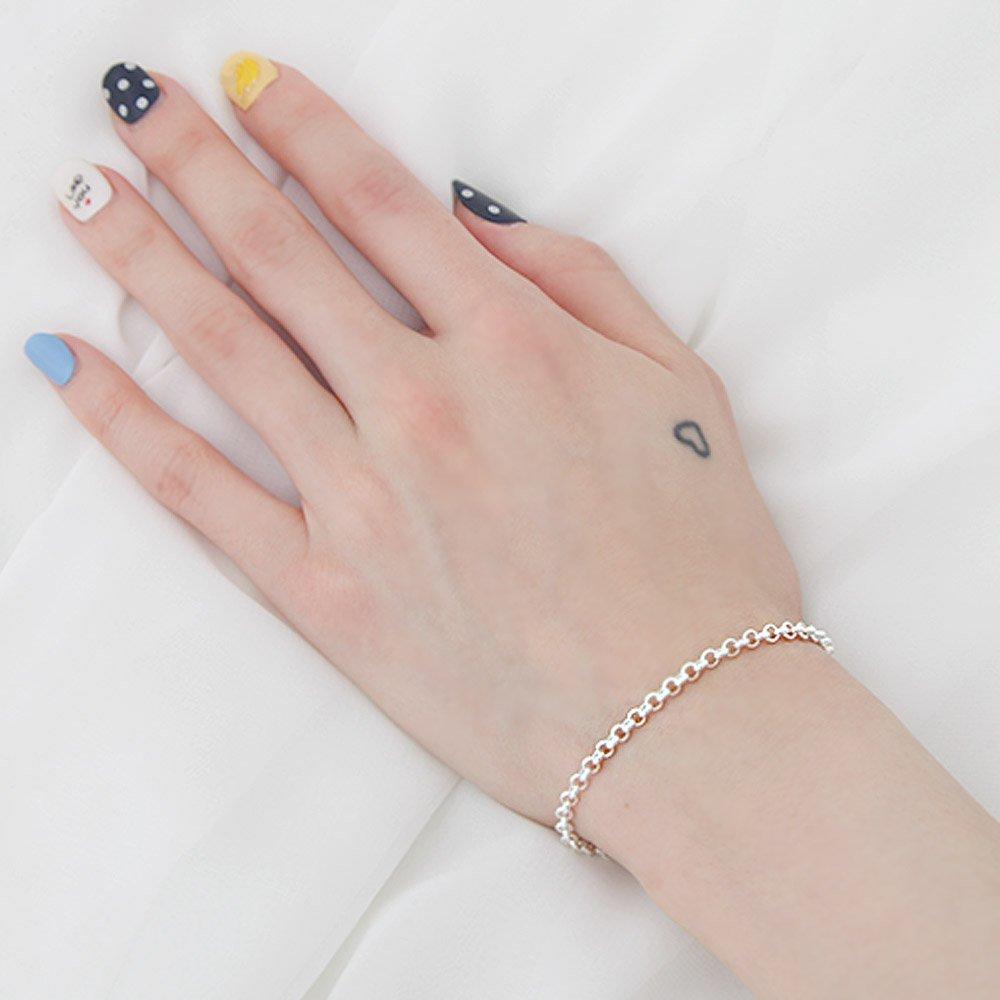 92.5 Silver Circle Chain Bracelet/Anklet (Choose 1)