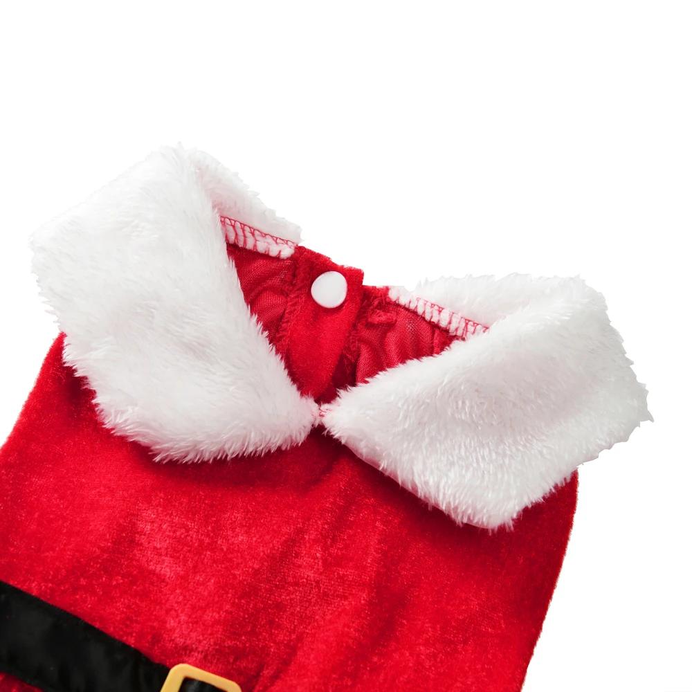 Christmas Pet Dresses Holiday Party Gifts Costume Santa Kitten Red Princess Skirt For Small Dogs Cats Sphynx Chihuahua Outfits