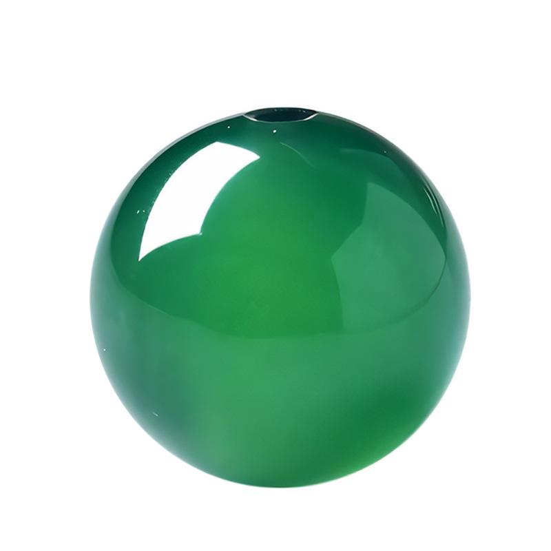 Přírodní surové korálky ze zeleného achátu pro DIY šperky - Ručně vyráběné kulaté korálky