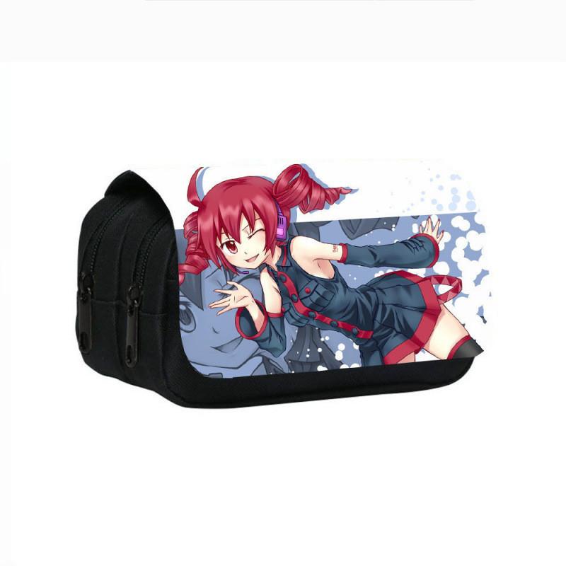 Kasane Teto Double Layer Pencil Case With Nylon Material For Students And Office Use