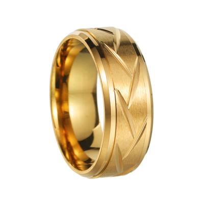 8mm Herren Edelstahl Vergoldete Eheringe Schwarz Abgeschrägte Kante Verlobungsring für Herren Valentinstagsgeschenke Schmuck
