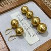 Ni Ni'S Same 12M Nanyang Gold Bead Round Necklace Women'S Light Luxury High-End Golden Collarbone Neck Chain