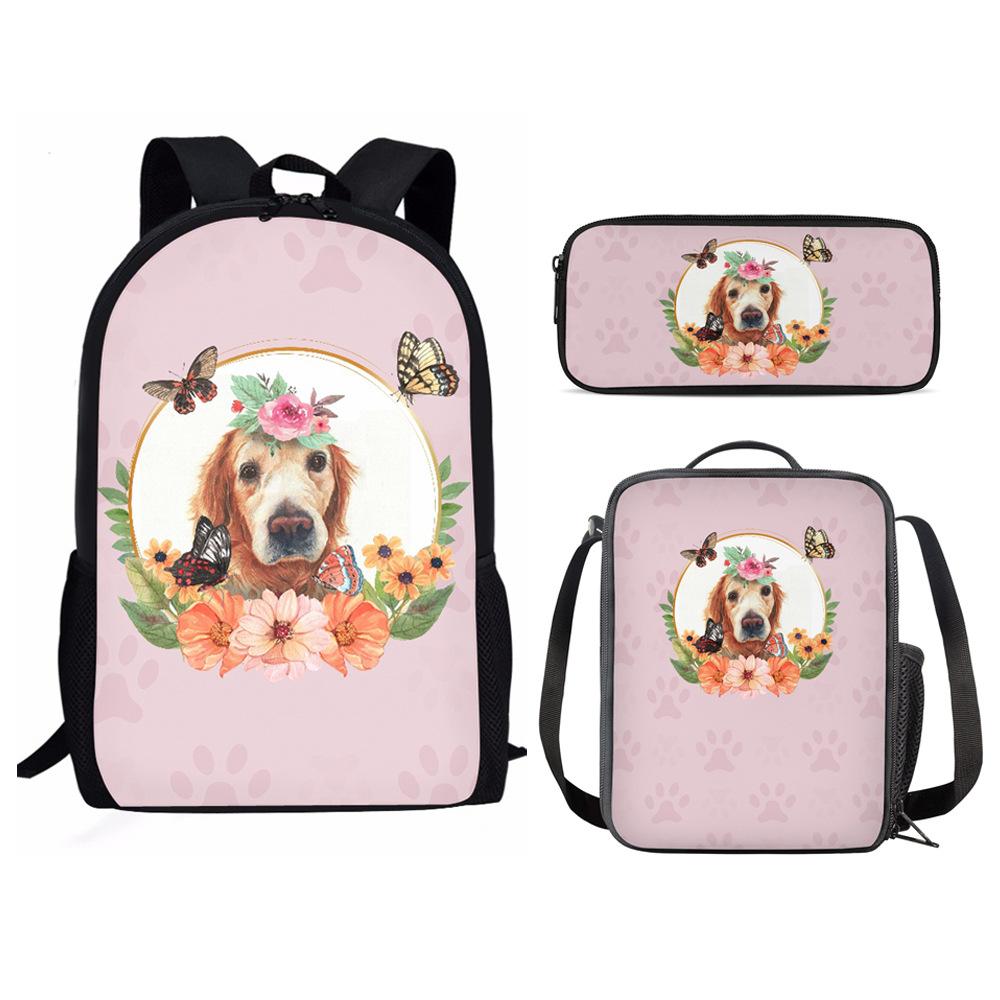 Classico Novità Fresco Animale Tigre Fiore Stampa 3D 3pz/Set alunno Zaini Scolastici Zaino Daypack per Laptop Zaino Borsa Pranzo Astuccio
