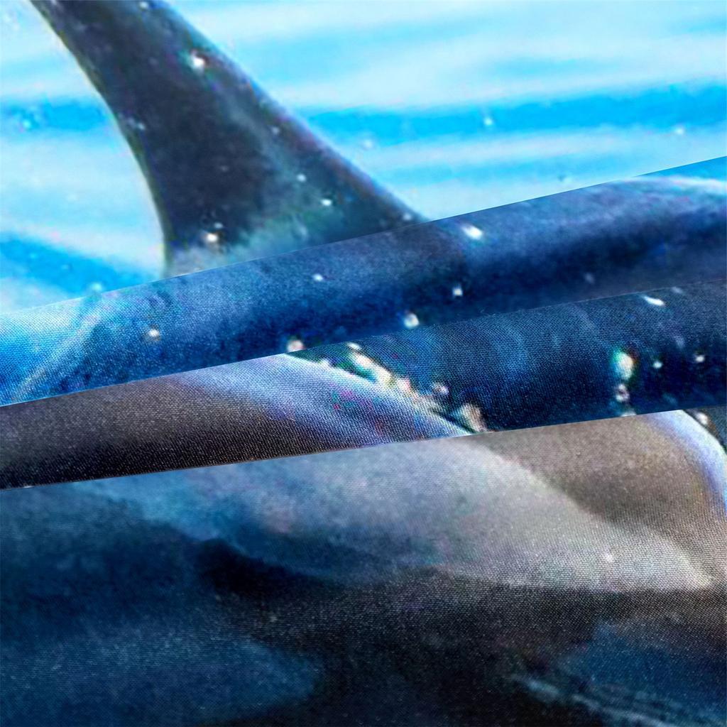 3D-gedruckte Heimtextilien Bettwäsche Delfin Meeresschildkröte Meerestier Quilt-Set Dreiteiliges Set