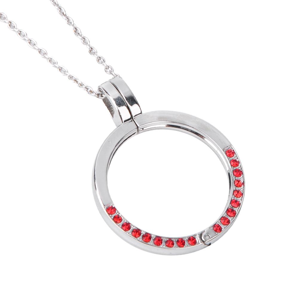 Stainless Steel Beautiful Jewel Accessory Pendant Chain Replacement Compatible for Misfit Shine 2 NecklaceRose Red